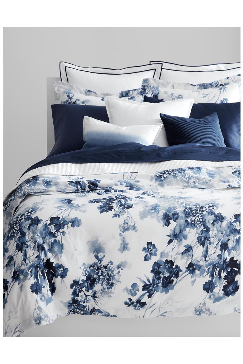 Flora Floral Sateen Comforter & Sham Set, Main, color, BLUE MULTI
