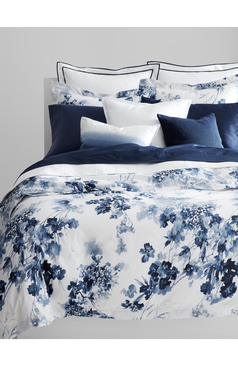 Lauren Ralph Lauren Flora Floral Sateen Comforter & Sham Set, Main, color, Blue Multi