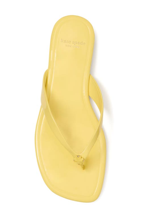 Kate Spade New York Spade Flower Patent Leather Flip Flop In Yuzu Jam
