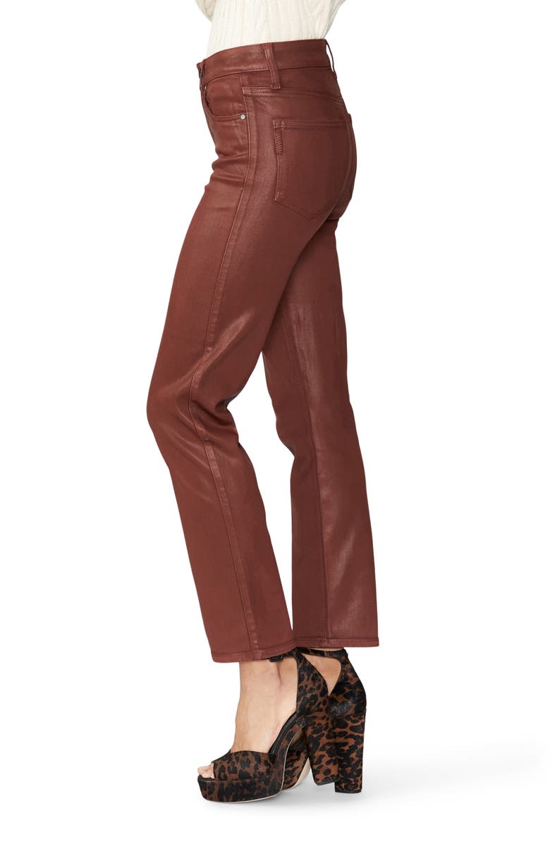 PAIGE Stella Straight Leg Jeans, Alternate, color, Burgundy Dust Luxe Coating