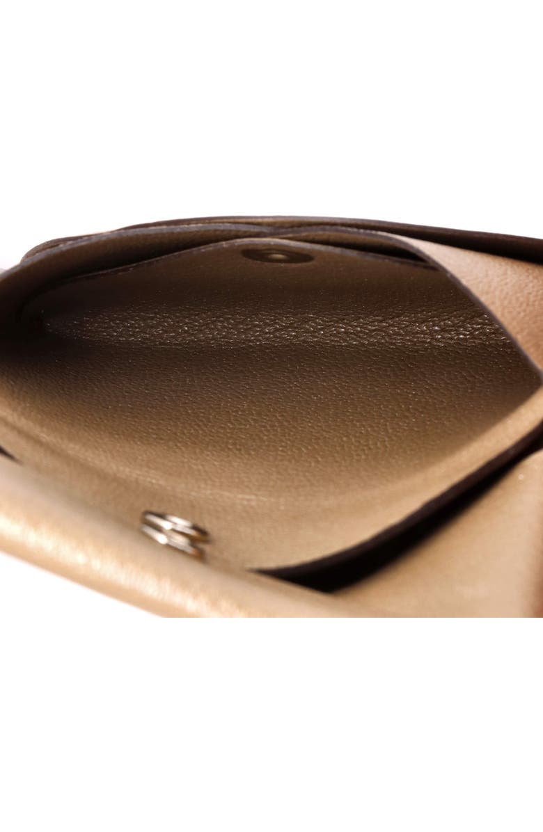 Pre-Owned Hermes Calvi Duo Card Holder Chevre Mysore, Alternate, color, Etoupe