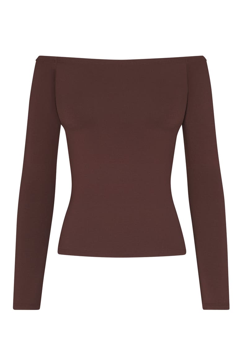 Smooth Layers Off the Shoulder Top, Alternate, color, COCOA