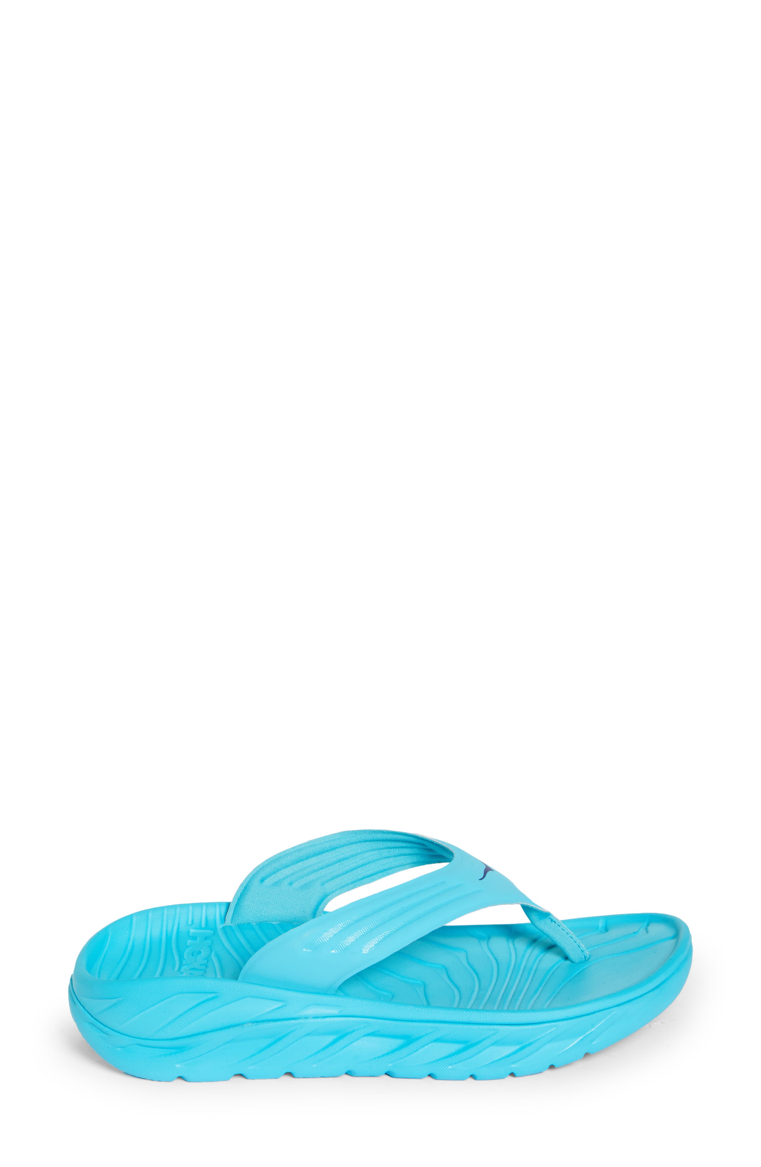 HOKA Ora Recovery Flip Flop, Alternate, color, Scuba Blue / Bellwether Blue