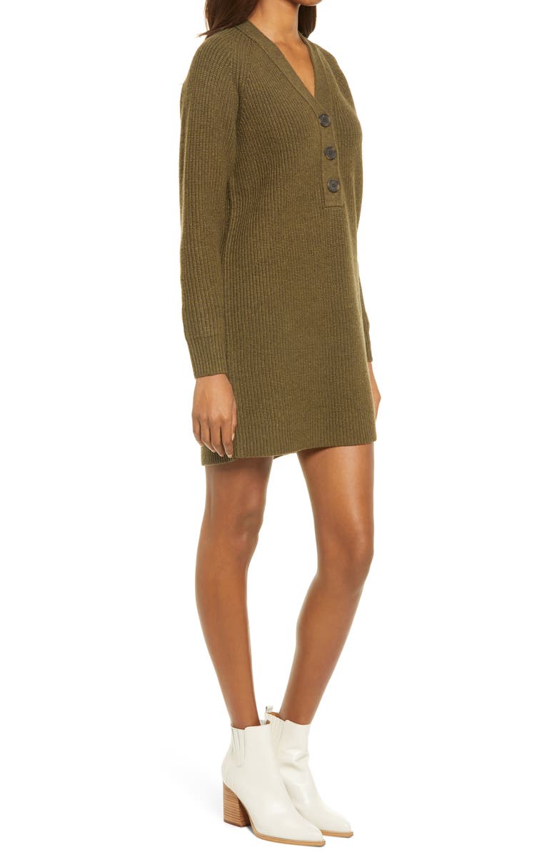 Madewell Henley Long Sleeve Sweater Dress, Alternate, color, 