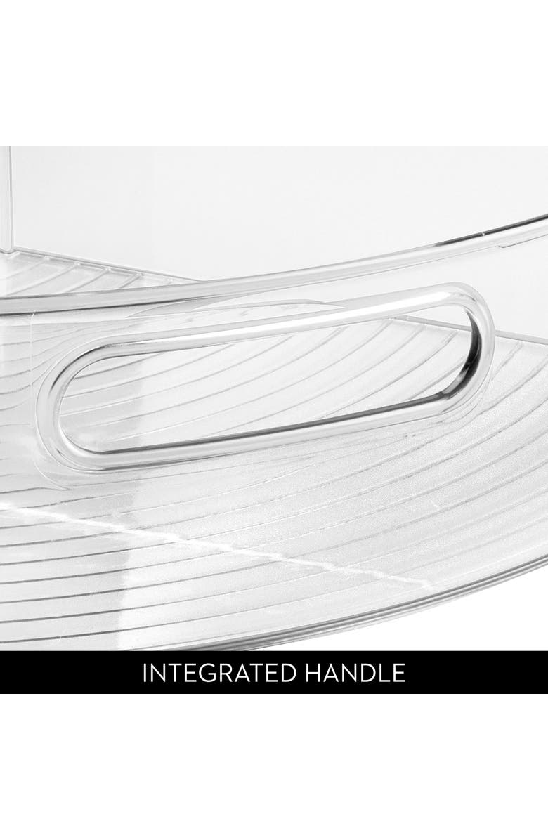 iDesign Lazy Susan 1/4 Wedge Bin with Handle, Set of 2, Clear, Made in USA, Alternate, color, Clear