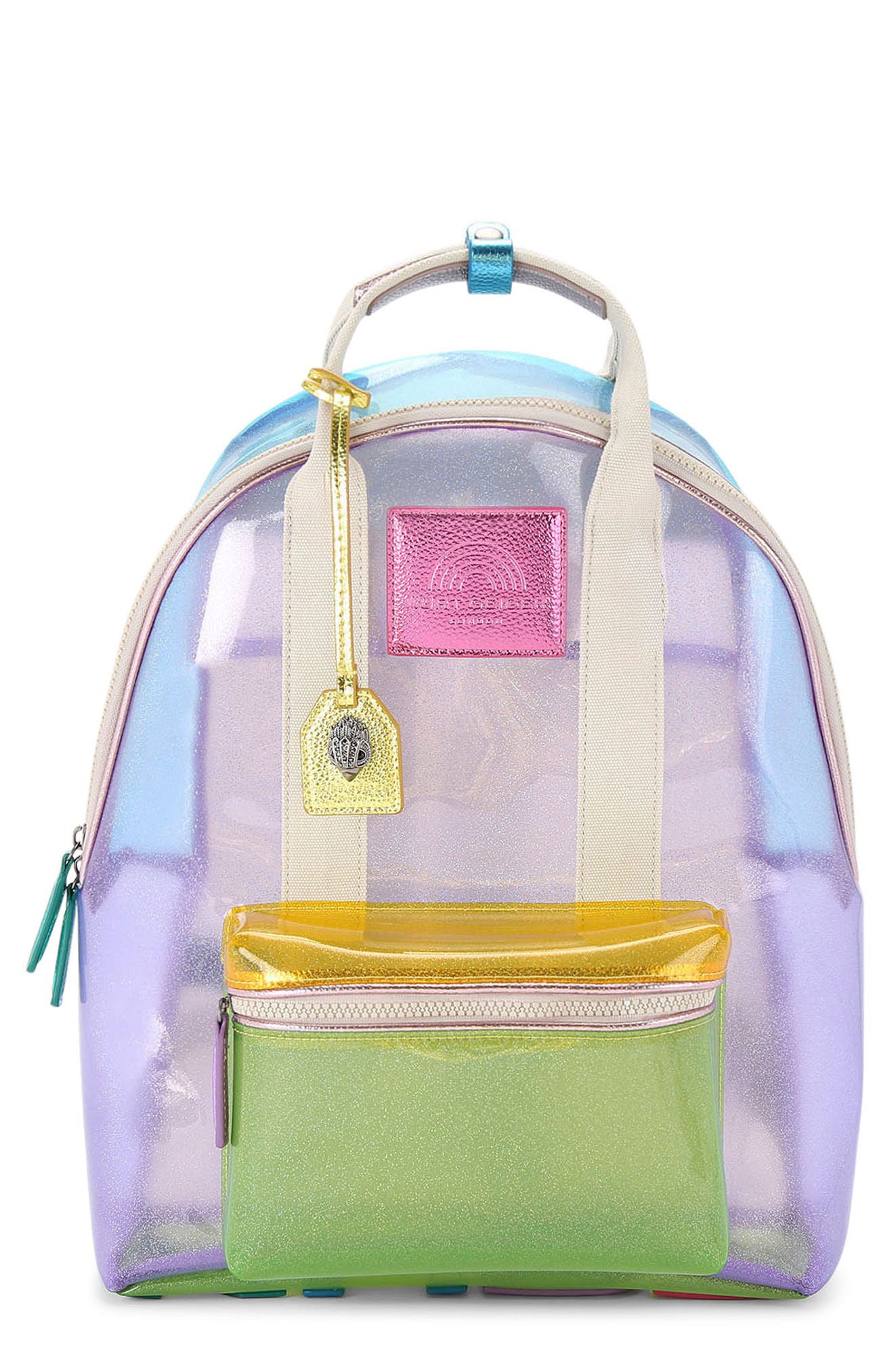 Kurt Geiger London Large Southbank Vinyl Clear Backpack, Main, color, 
