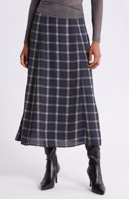 rag & bone Cher Plaid Chiffon Midi Skirt