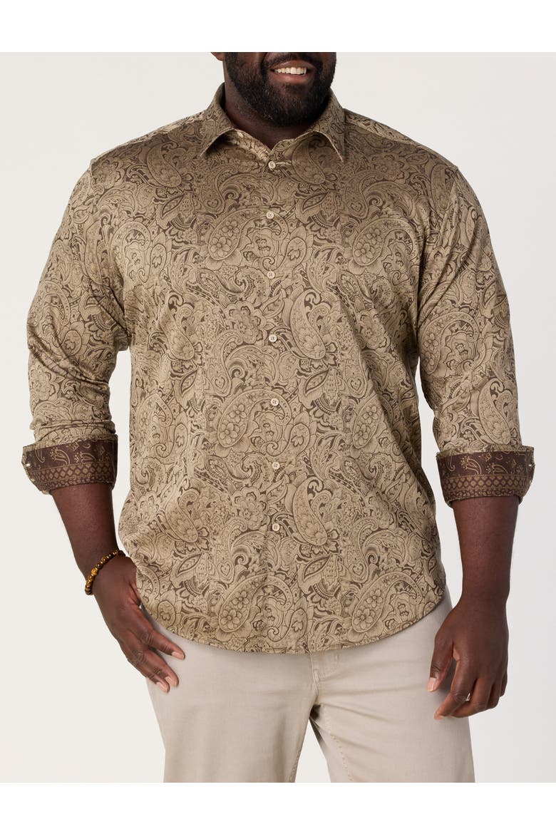 Big & Tall  Hudson Sport Shirt, Main, color, KHAKI