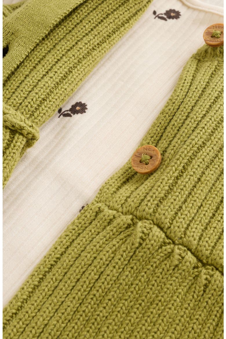 Kids' 3-Piece Rib Knit Top, Leggings & Waistcoat Set, Alternate, color, GREEN