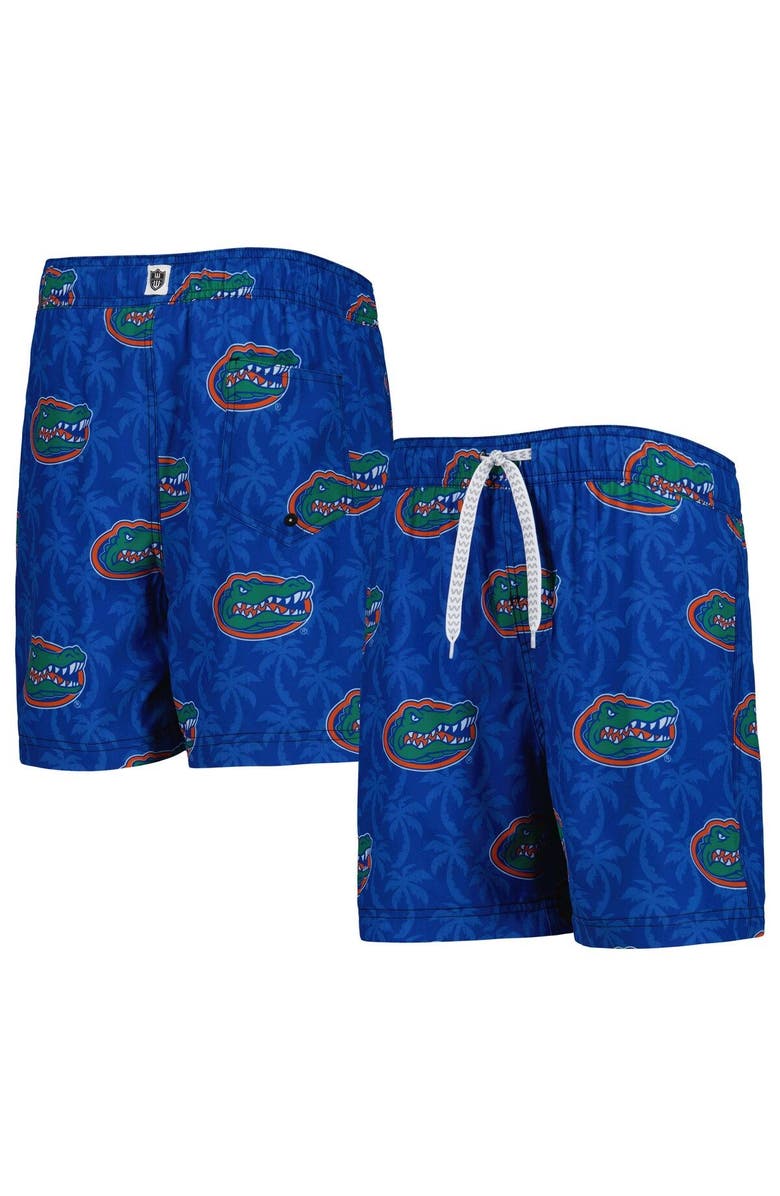 Wes & Willy Youth Wes & Willy  Royal Florida Gators Palm Tree Swim Shorts, Main, color, 