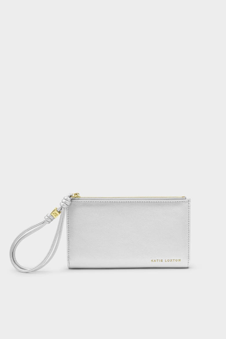 Arden Large Braided Wristlet Wallet, Alternate, color, SILVER