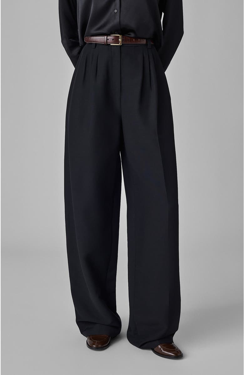 CO Pleated Barrel Trouser in Melange Suiting, Main, color, 