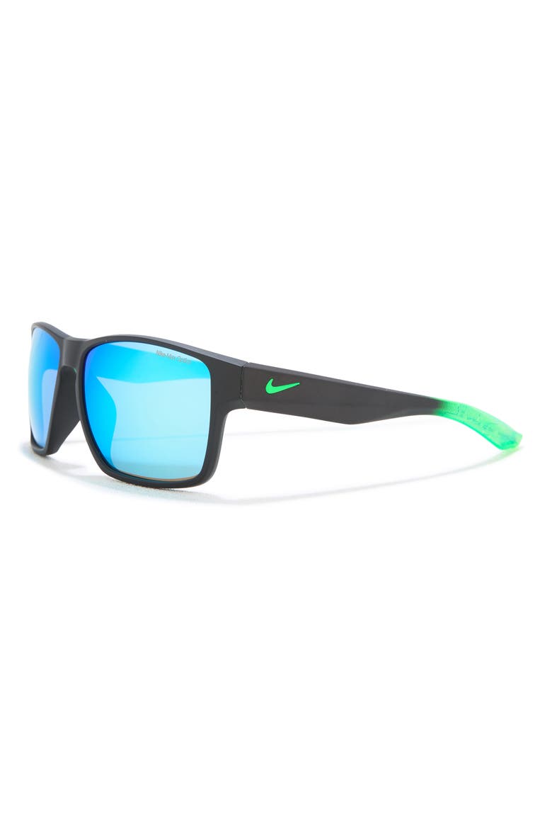Essential Venture 59mm Square Sunglasses, Alternate, color, MATTE BLACK/ RAGE GREEN PRISM