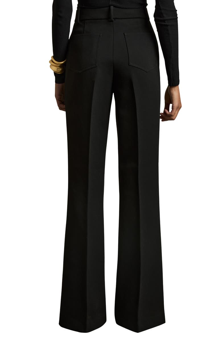 Reiss Priya Patch Pocket High Waist Flare Pants, Alternate, color, Black