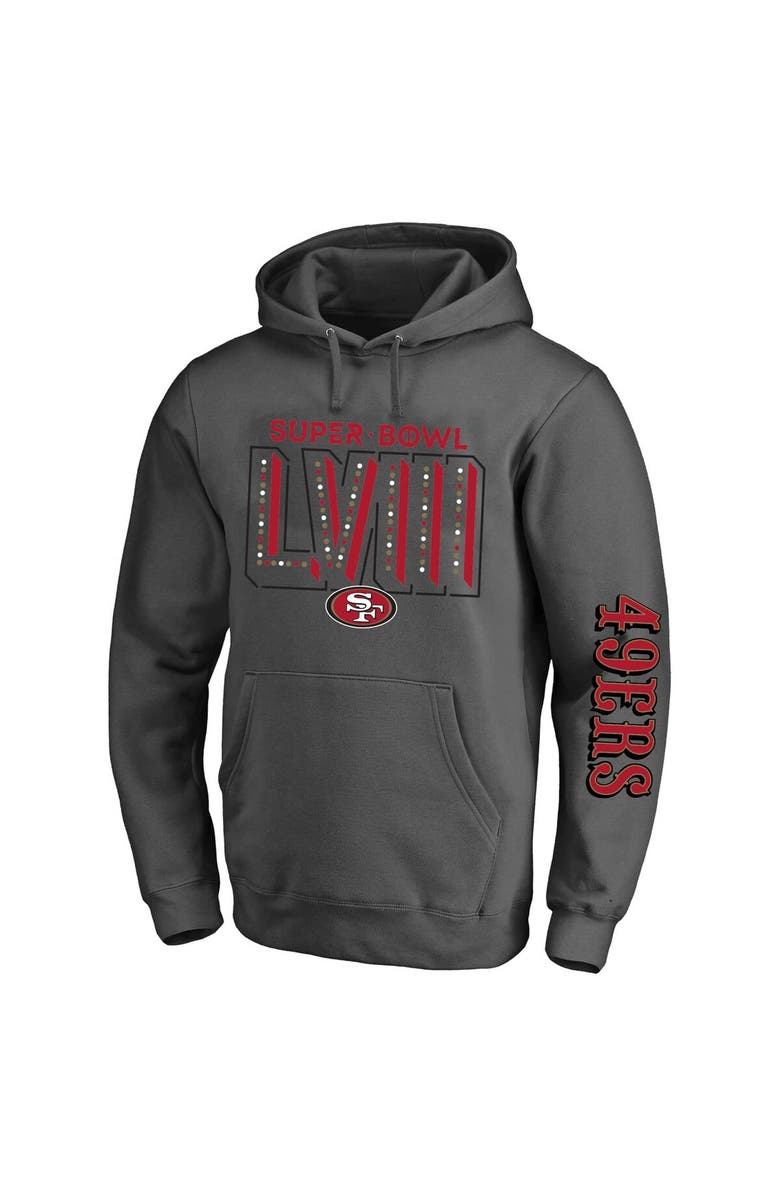 FANATICS Men's Fanatics Branded  Heather Charcoal San Francisco 49ers Super Bowl LVIII Big & Tall Pullover Hoodie, Main, color, 
