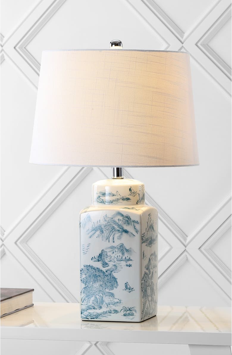 JONATHAN Y Audrey 24.5" Chinoiserie LED Table Lamp, Blue/White, Alternate, color, Blue/White