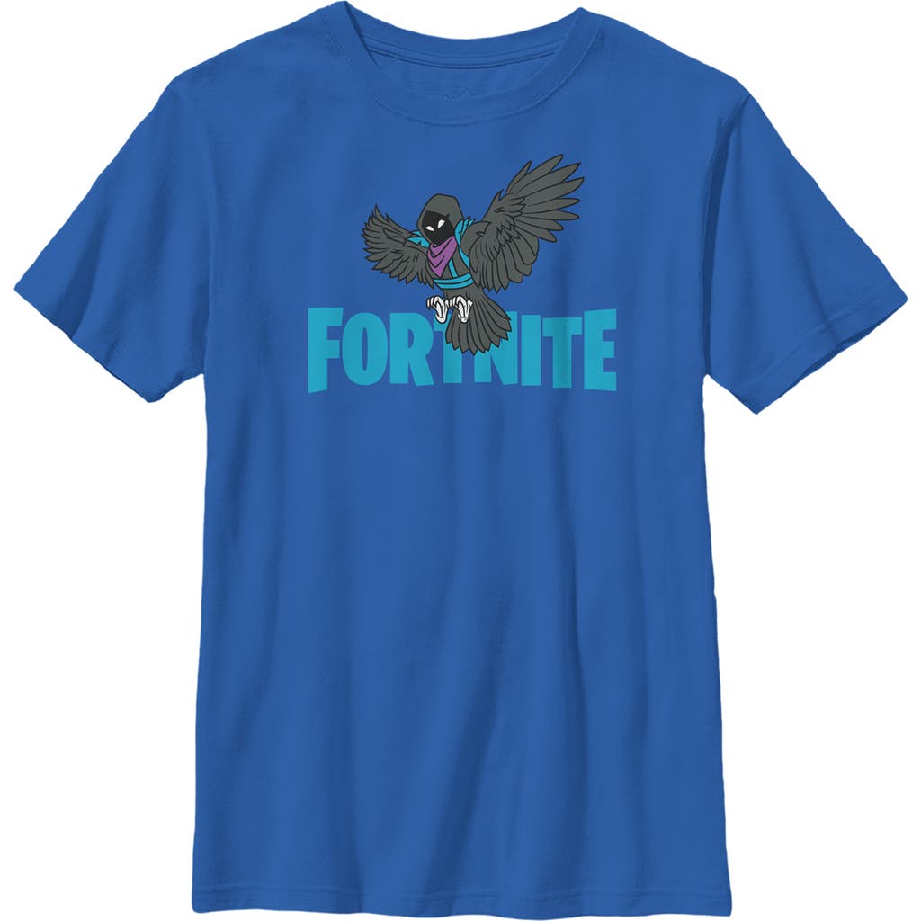 Fortnite Boy's Raven Logo Graphic T-shirt In Blue