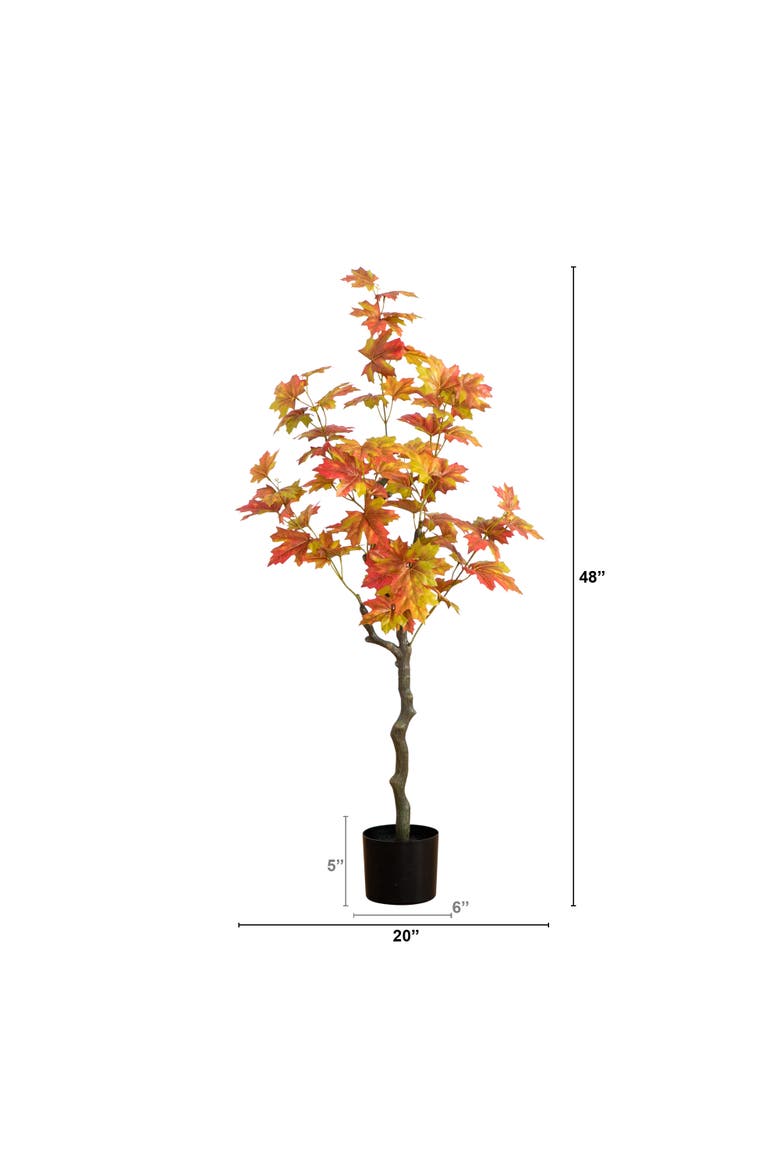 4-ft Autumn Maple Artificial Fall Tree, Alternate, color, Orange
