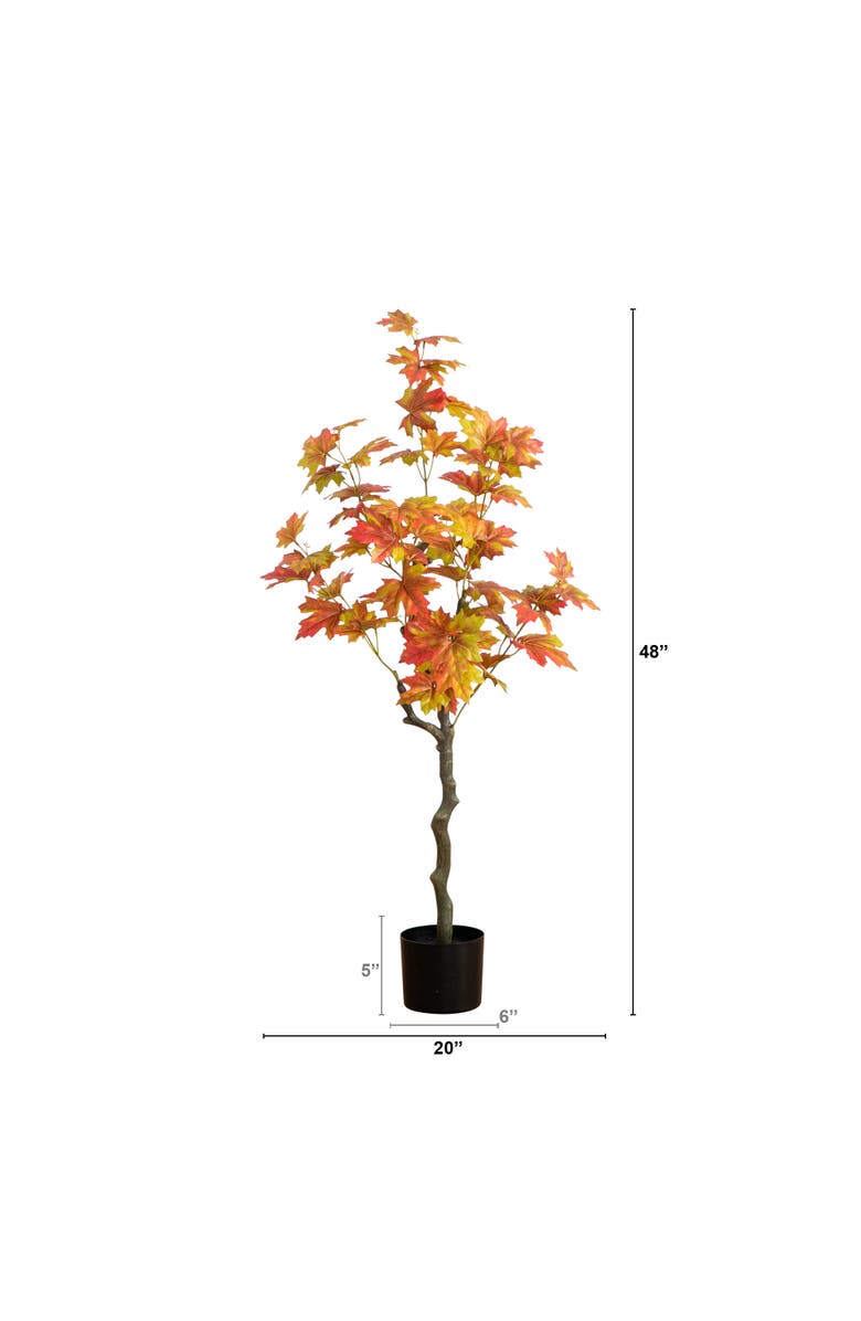 NEARLY NATURAL 4-ft Autumn Maple Artificial Fall Tree, Alternate, color, Orange