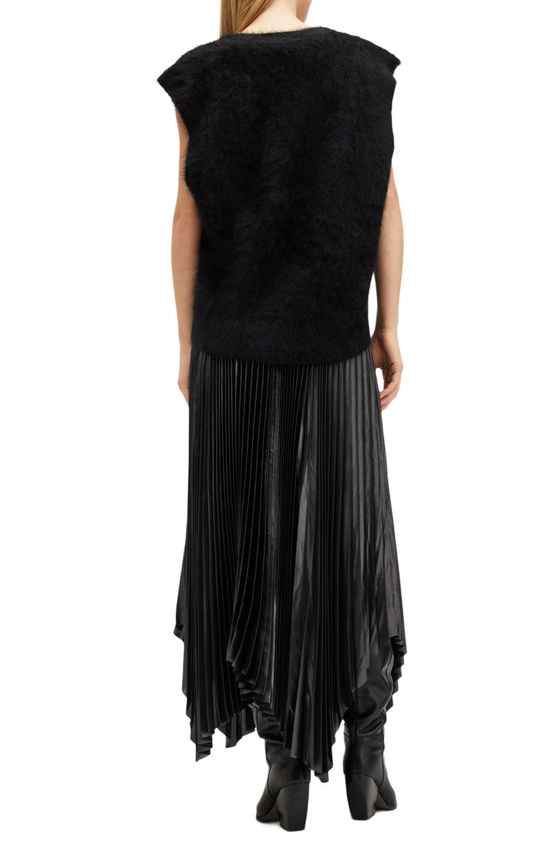 AllSaints Phia Metallic Pleated Skirt, Alternate, color, Gunmetal Grey