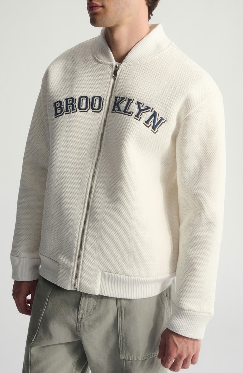 Brooklyn Industries Logo Graphic Zip Sweatshirt, Alternate, color, Antique White