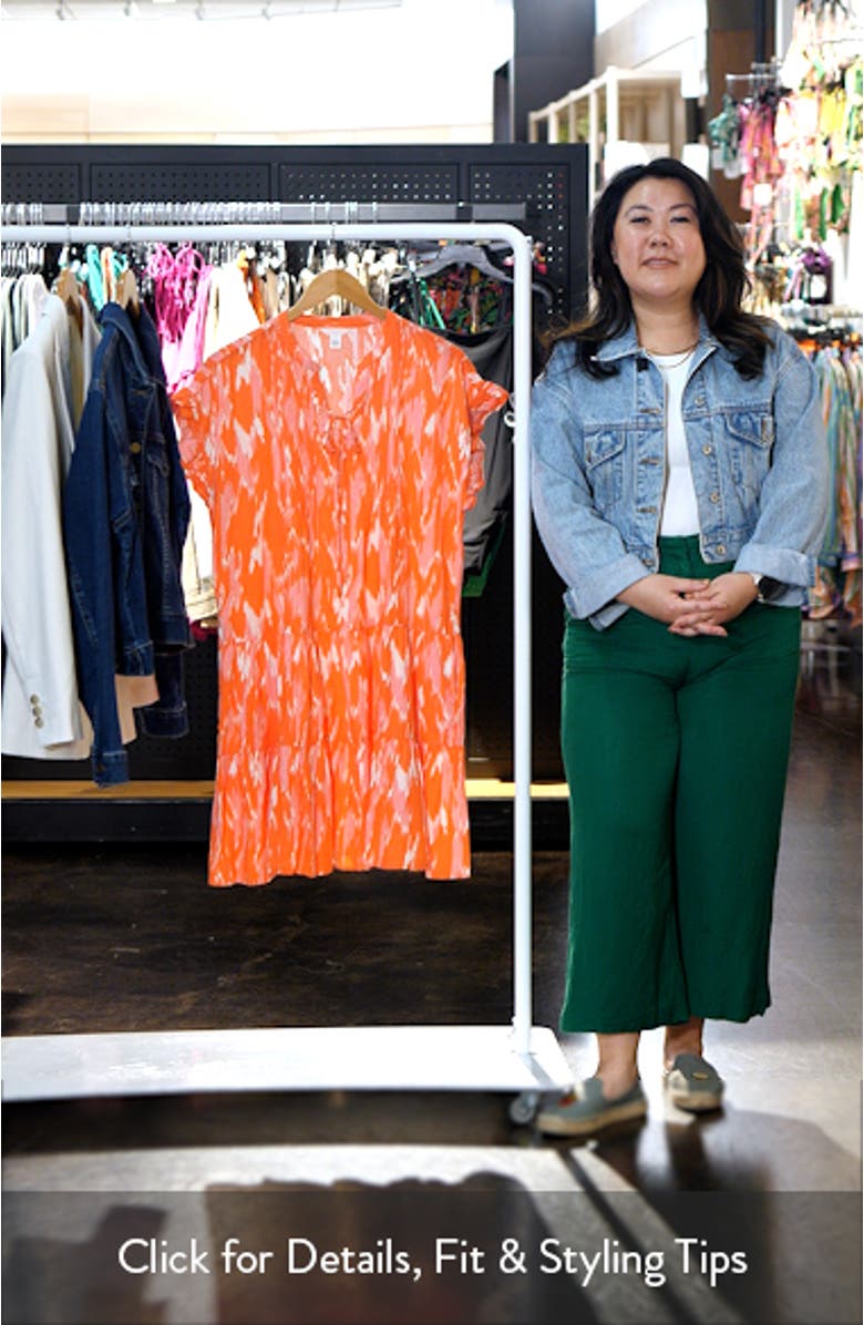 Ruffle Sleeve Linen Blend Tiered Dress, sales video thumbnail