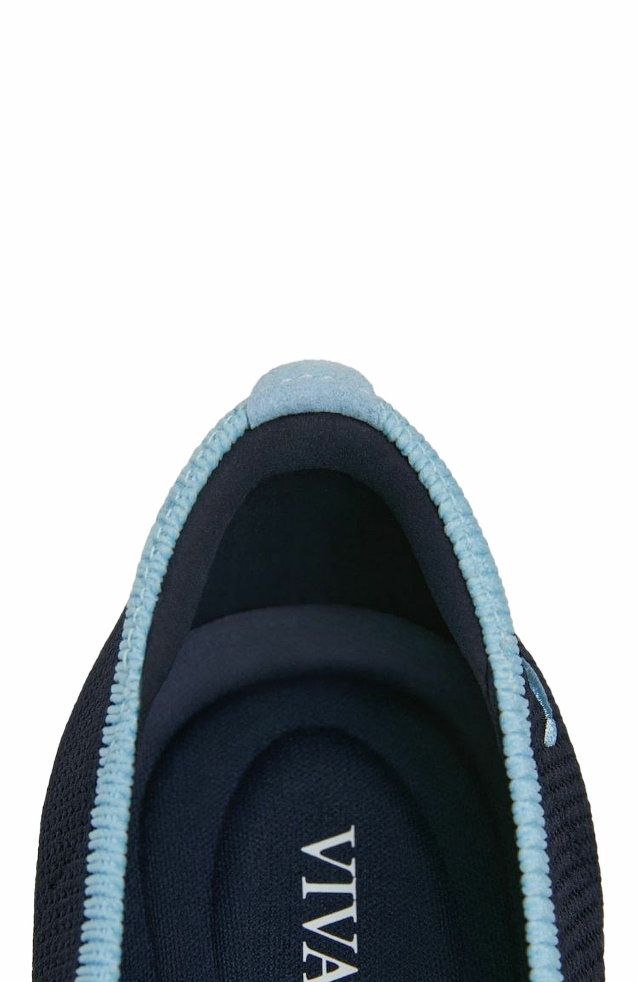 VIVAIA Almond-Toe Knotted Flats, Alternate, color, Navy Ice Blue