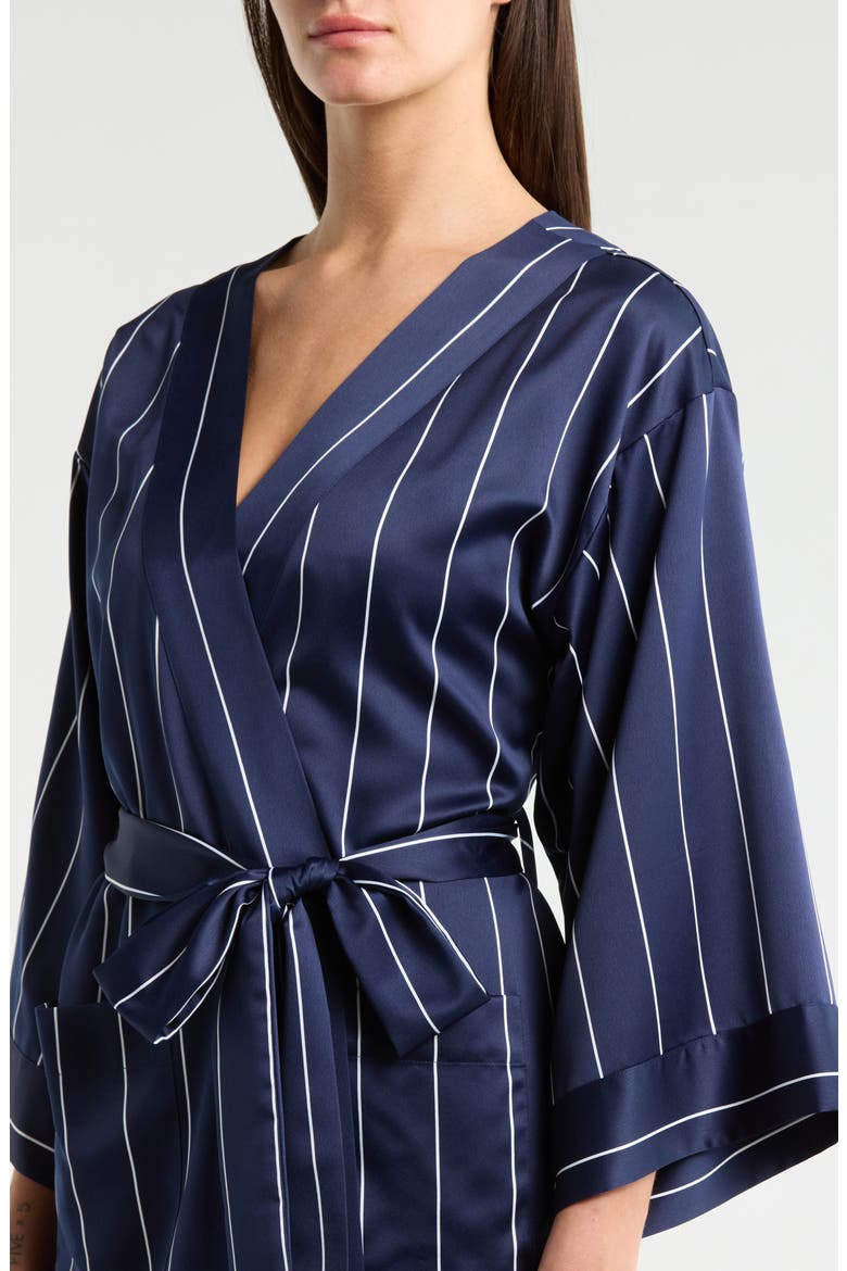 Satin Robe, Alternate, color, NAVY- WHITE CALM PINSTRIPE