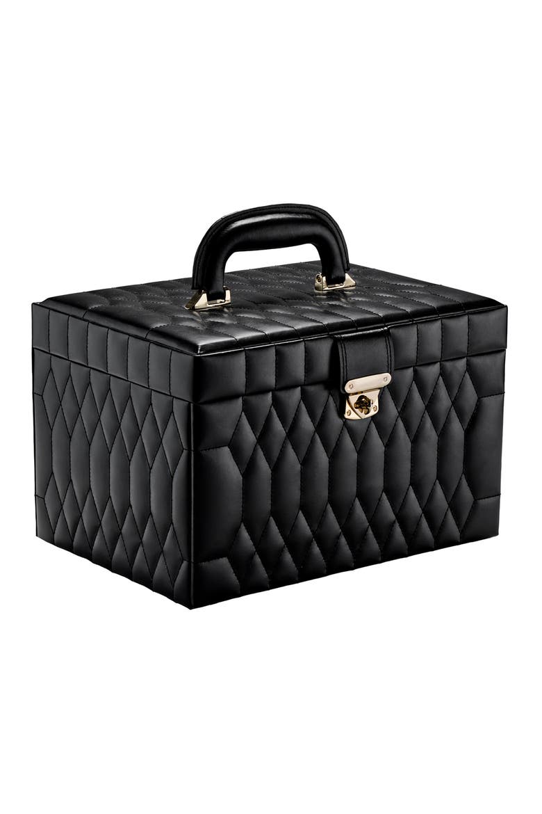 Caroline Cosmetic Train Case, Alternate, color, Black