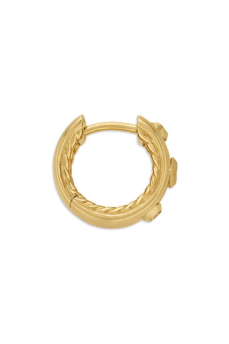 Modern Renaissance Huggie Hoop Earrings in 18K Gold with Diamonds, 12.3mm, Alternate, color, 18K YELLOW GOLD