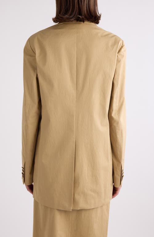 Dries Van Noten One-button Cotton Twill Blazer In Beige