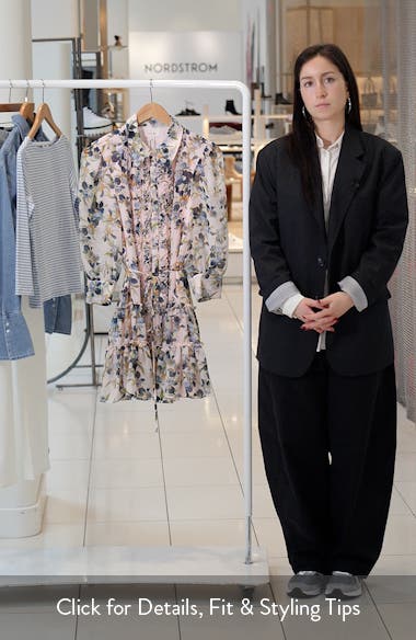 Cinq à Sept Rhys Trailing Iris Long Sleeve Minidress (Women ...