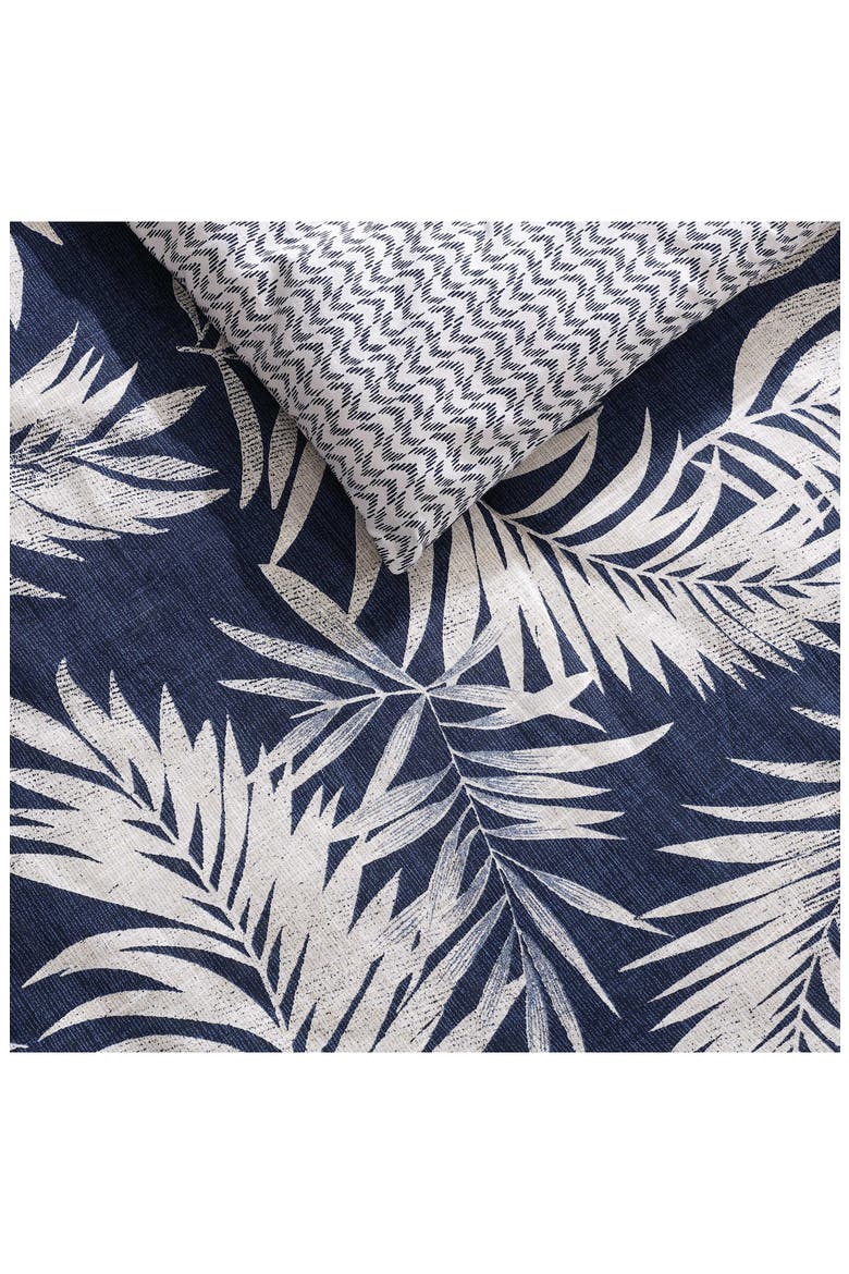 Marina Leaf Cotton Comforter Set, Alternate, color, NAVY/ WHITE