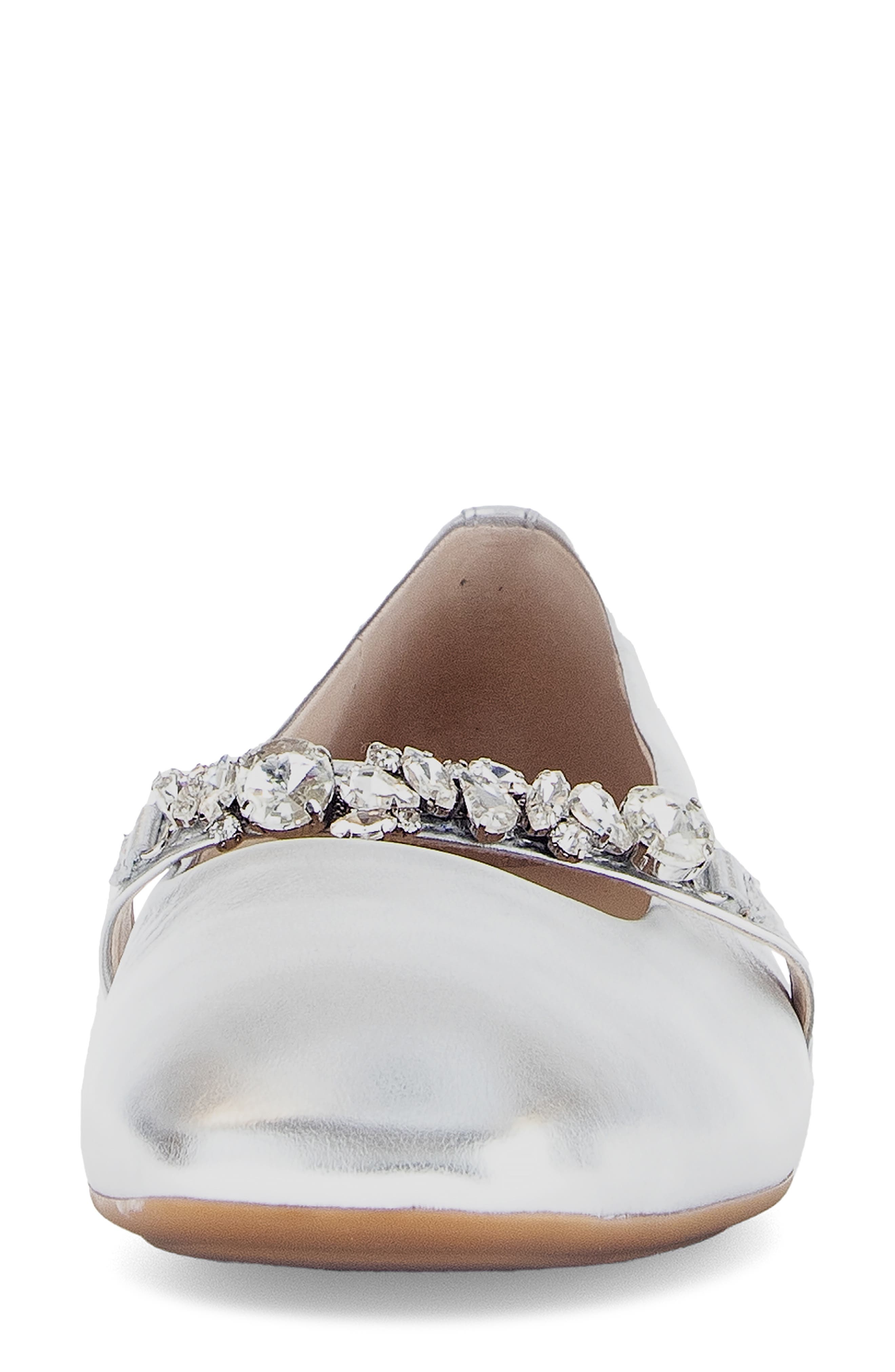 Crystal Mary Jane Flat, Alternate, color, SILVER