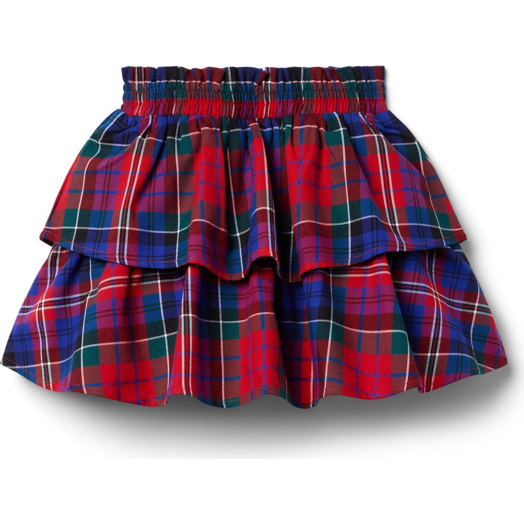Janie And Jack Tartan Tiered Skirt In Red