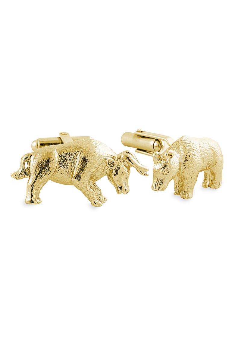 David Donahue 'Bulldog' Sterling Silver Cuff Links, Main, color, 