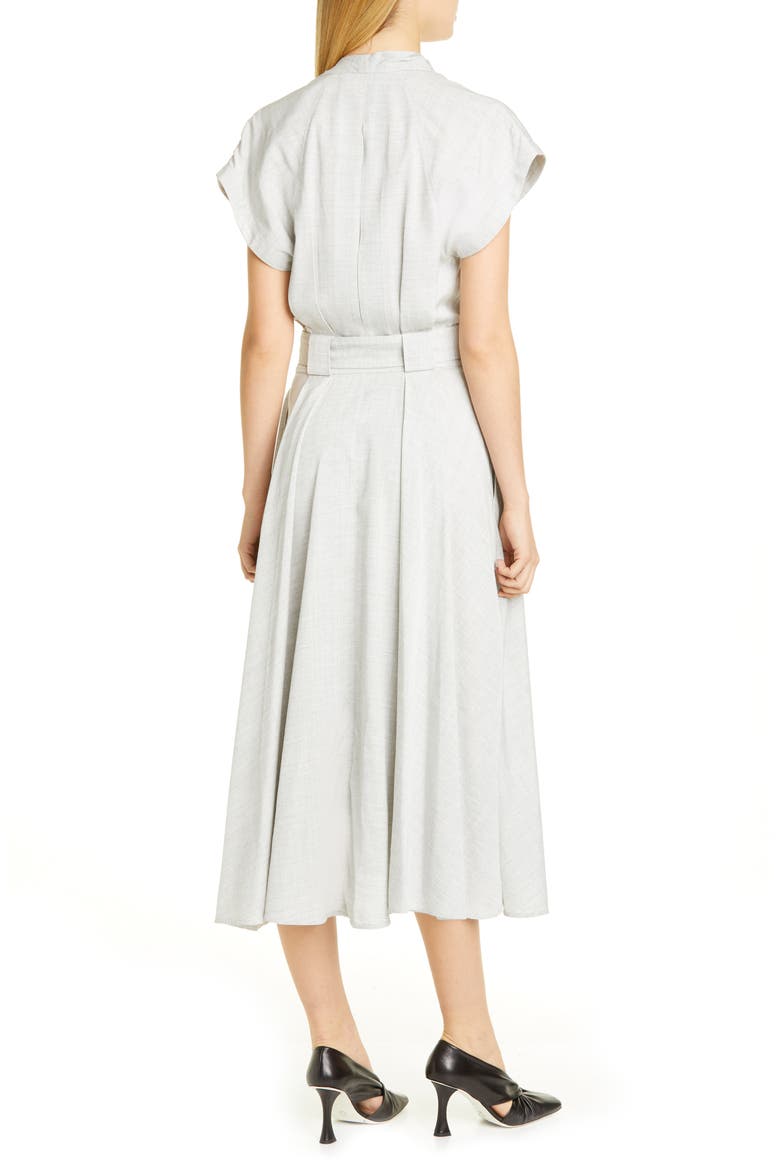 Suiting Faux Wrap Midi Dress, Alternate, color, GREY MELANGE