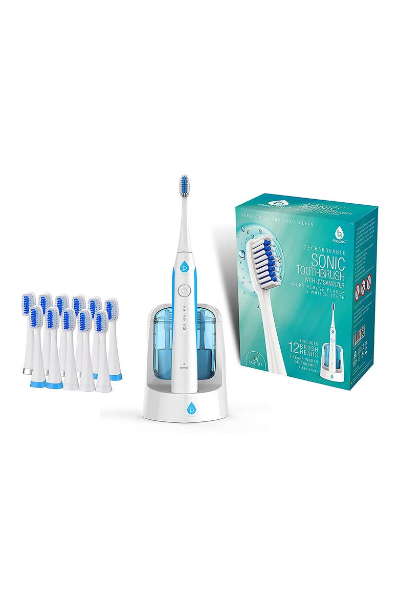 S750 Sonic Smart Series Electronic Power Rechargeable Battery Toothbrush, Main, color, WHITE