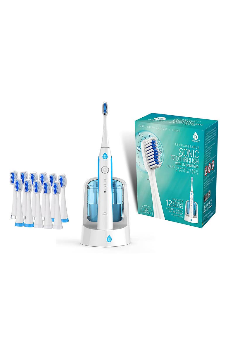 PURSONIC S750 Sonic Smart Series Electronic Power Rechargeable Battery Toothbrush, Main, color, White