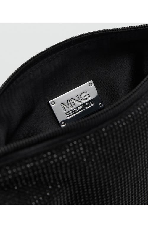 Mango X Kaia Gerber Rhinestone Handbag In Black