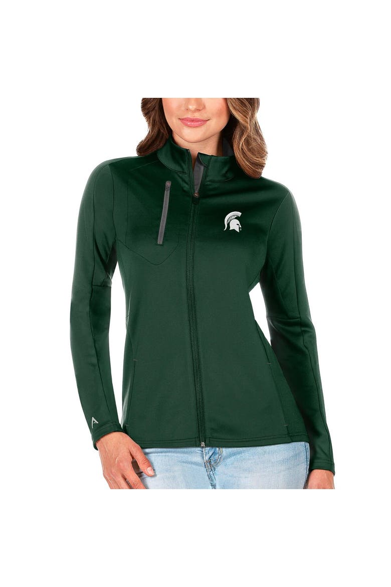Women's Antigua Green/Graphite Michigan State Spartans Generation Full-Zip Jacket, Alternate, color, Hunter Green