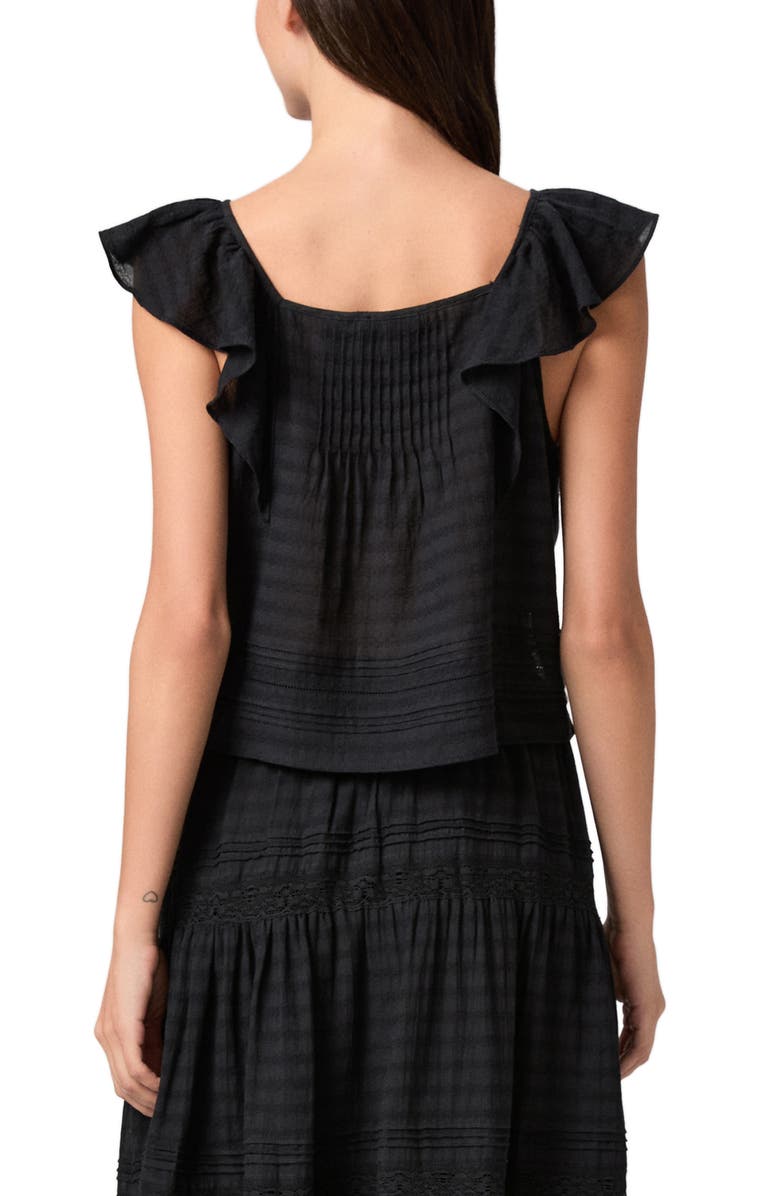 PAIGE Oaks Pintuck Ruffle Top, Alternate, color, Black