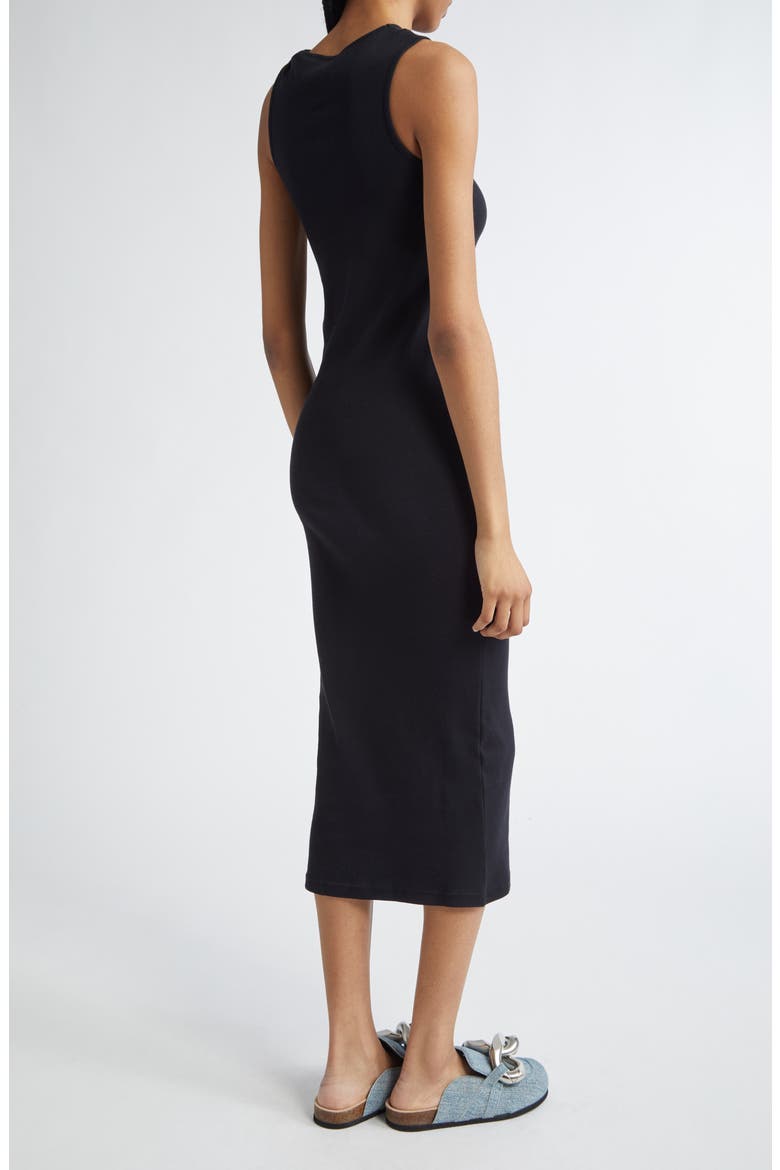 Anchor Logo Twist Strap Rib Tank Dress, Alternate, color, 999 BLACK