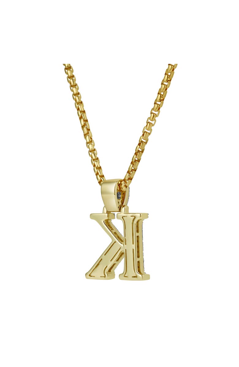 LuvMyJewelry K Initial Diamond Pendant 10K Yellow Gold - 0.81 Carats, Alternate, color,