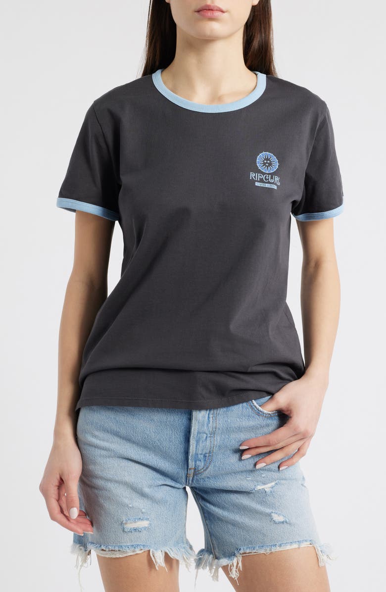 Rip Curl San Carlos Ringer T-Shirt, Main, color, Washed Black