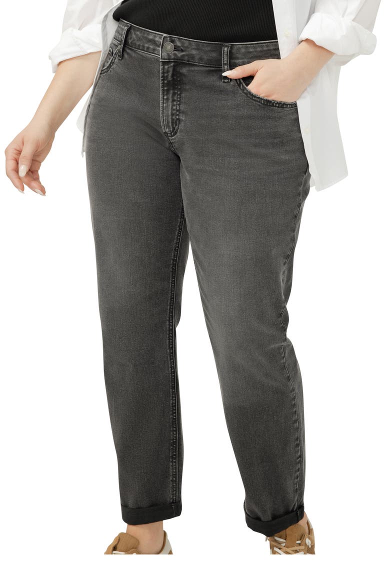 Mid Rise Slim Boyfriend Jeans, Alternate, color, SMOKE