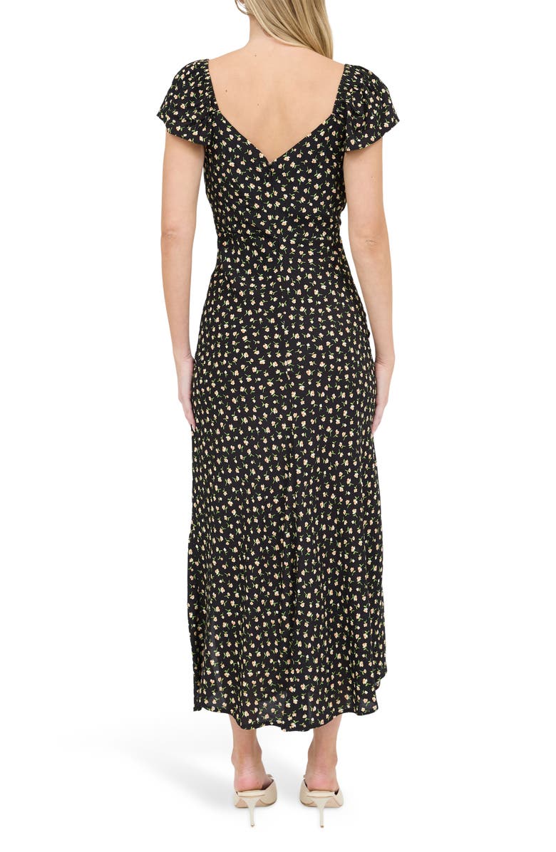 Blu Pepper Floral Midi Dress, Alternate, color, Black