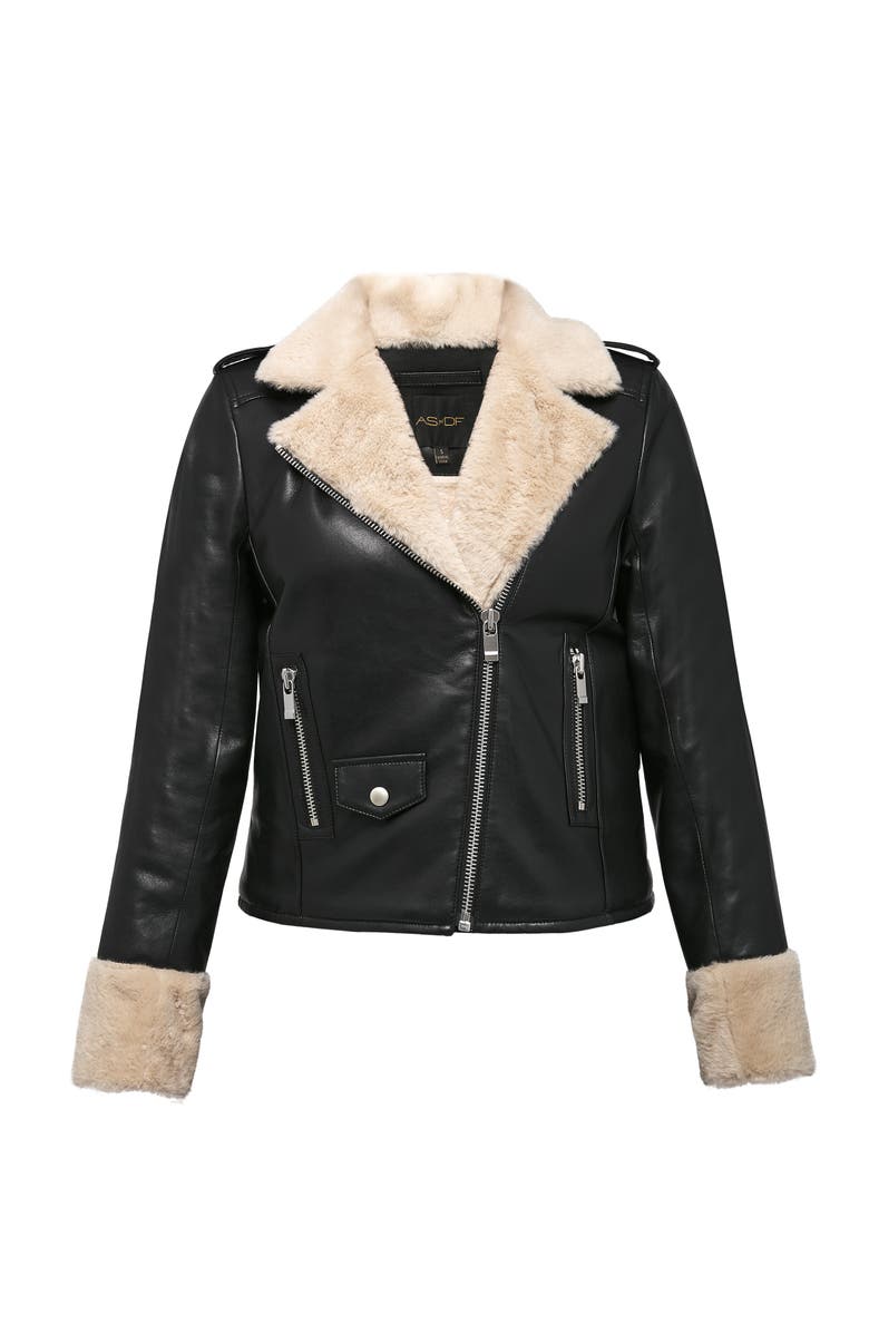 AS by DF Sydney Recycled Leather Jacket, Alternate, color, Black