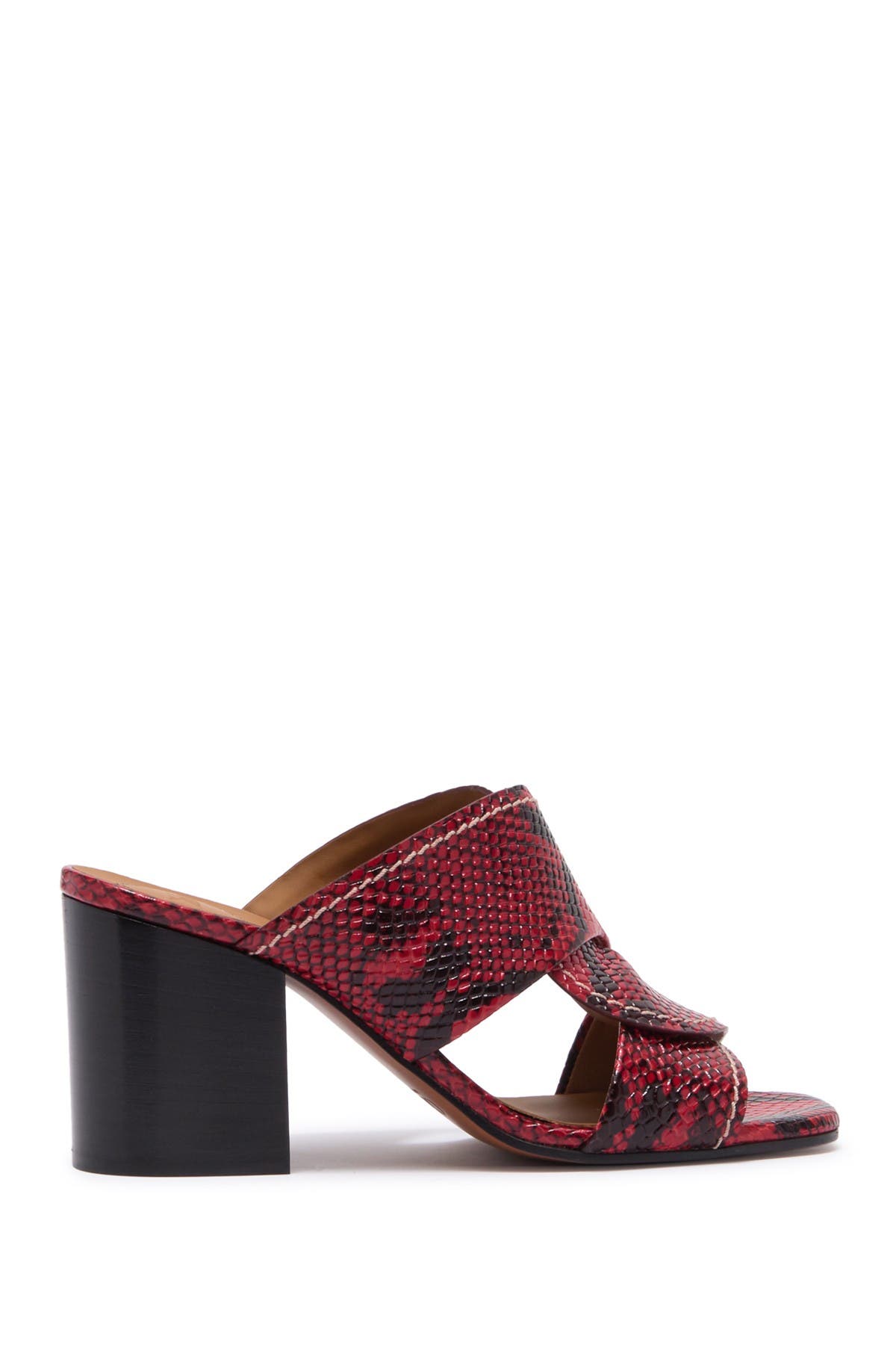 Chloé Candice Snake Embossed Leather Sandal, Alternate, color, 