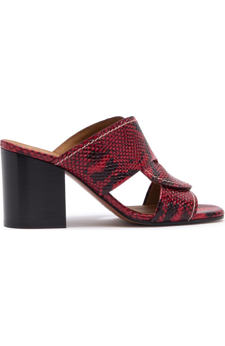 Chloé Candice Snake Embossed Leather Sandal, Alternate, color,